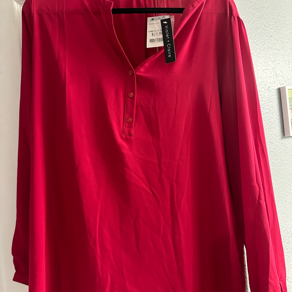 Violet & Claire Size XL Pink Blouse NWT